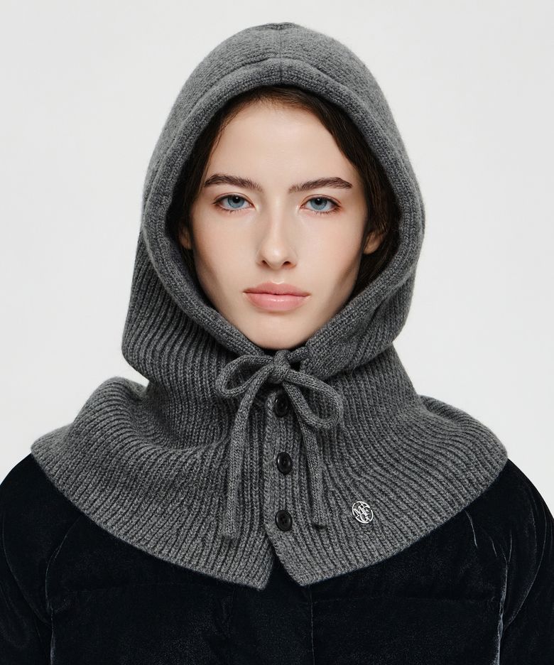 CIRCLE LOGO CAPE BALACLAVA charcoal
