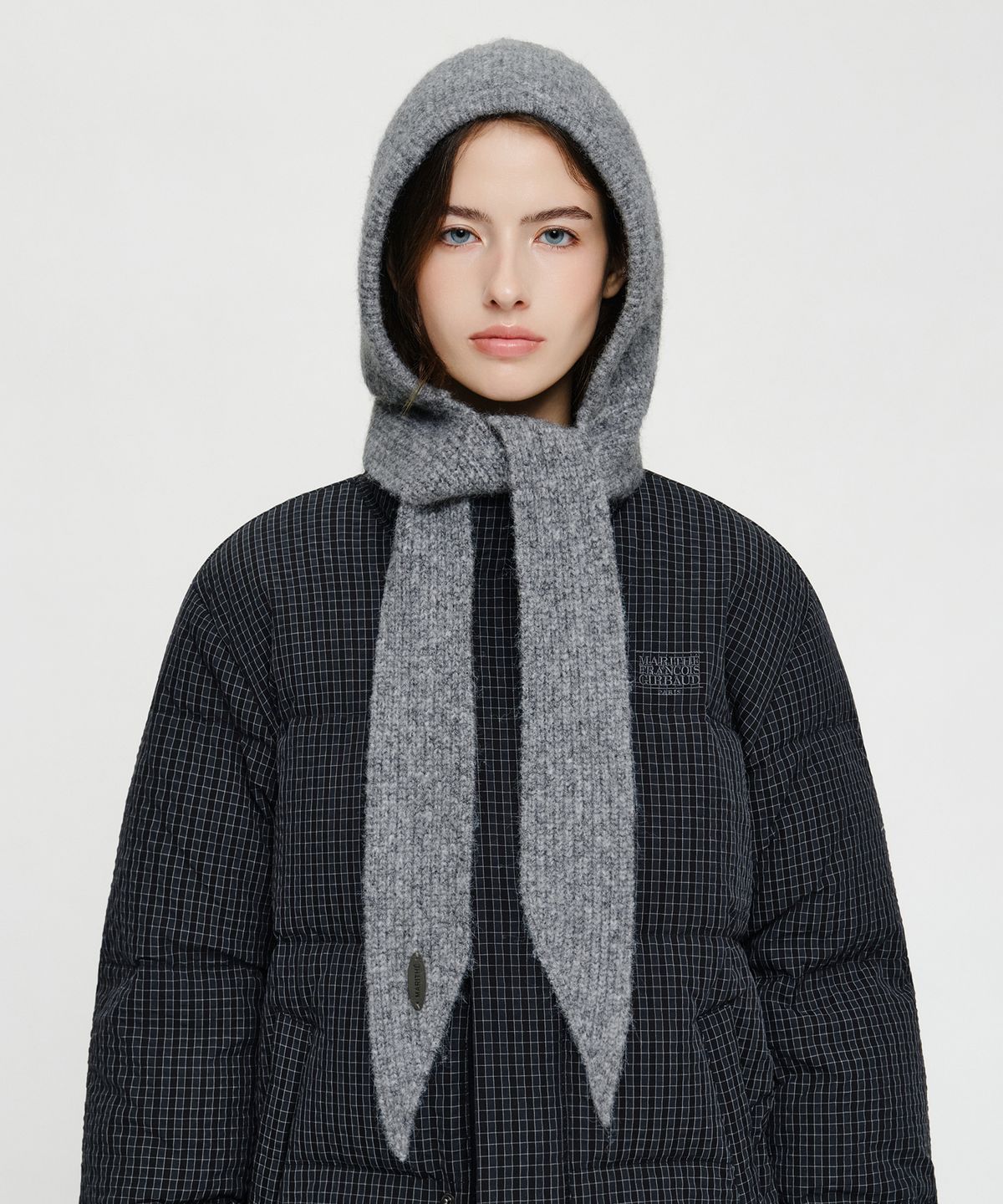 마리떼 프랑소와 저버(MARITHÉ + FRANҪOIS GIRBAUD) REGULAR LOGO SCARF BALACLAVA melange gray