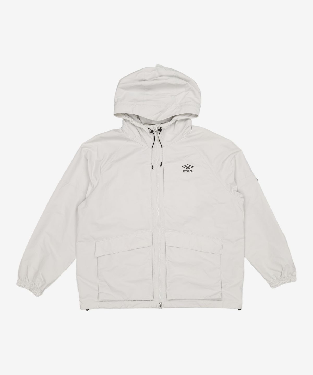 엄브로(UMBRO) 유틸리티 후드형 바람막이 자켓 화이트 그레이(UP121CJK25) XXXL