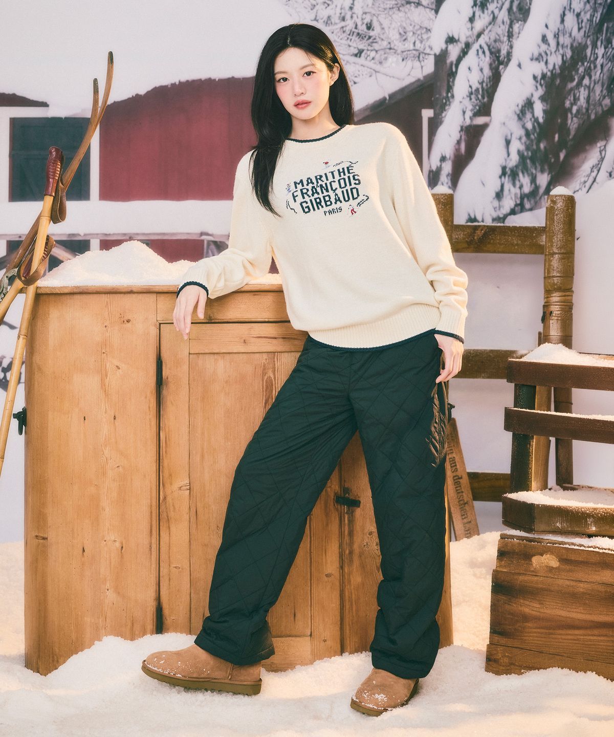 마리떼 프랑소와 저버(MARITHÉ + FRANҪOIS GIRBAUD) WOVEN QUILTED PANTS black