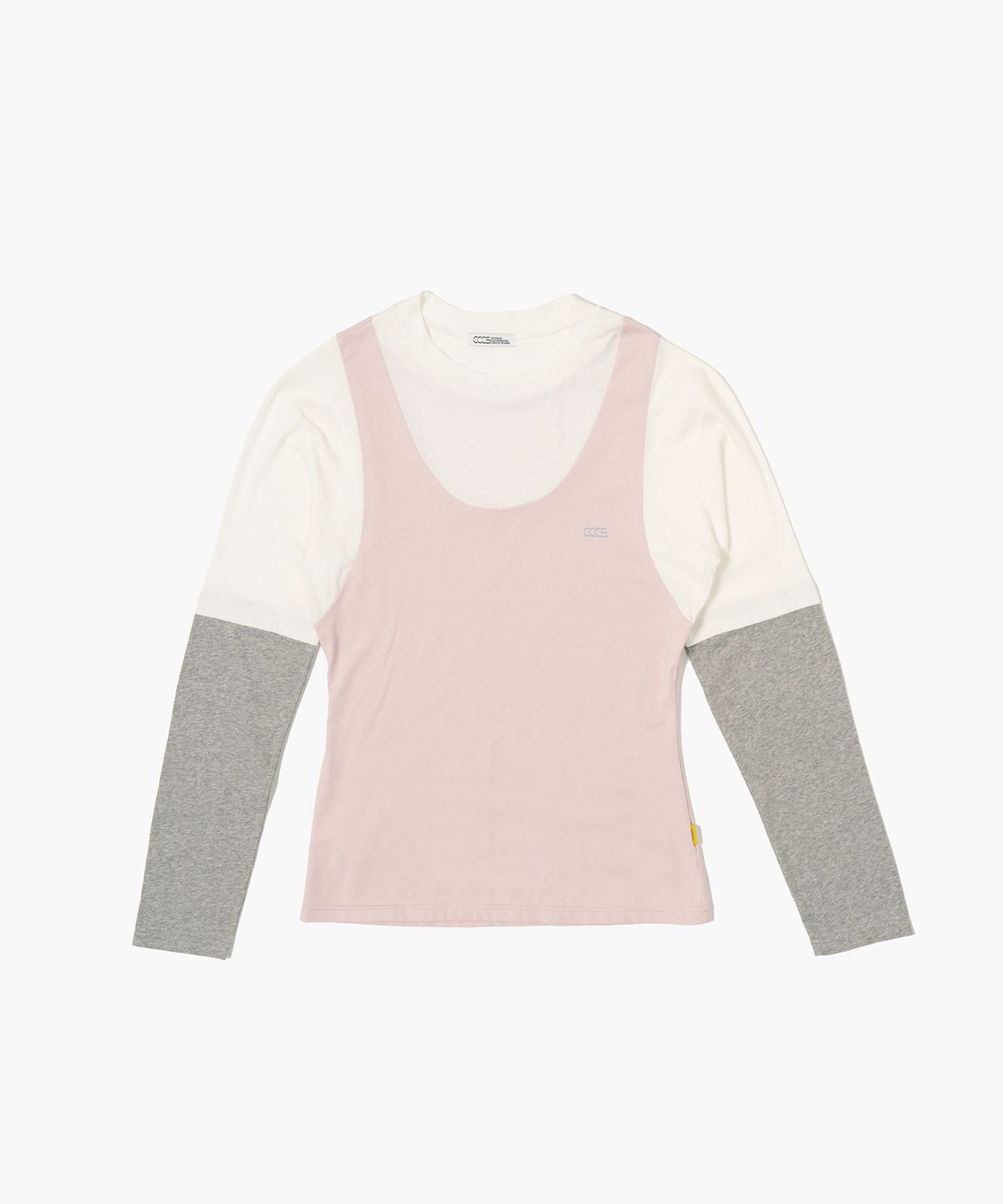 씨씨씨에스(CCCS) LIGHT PINK MULTI LAYER T-SHIRTS