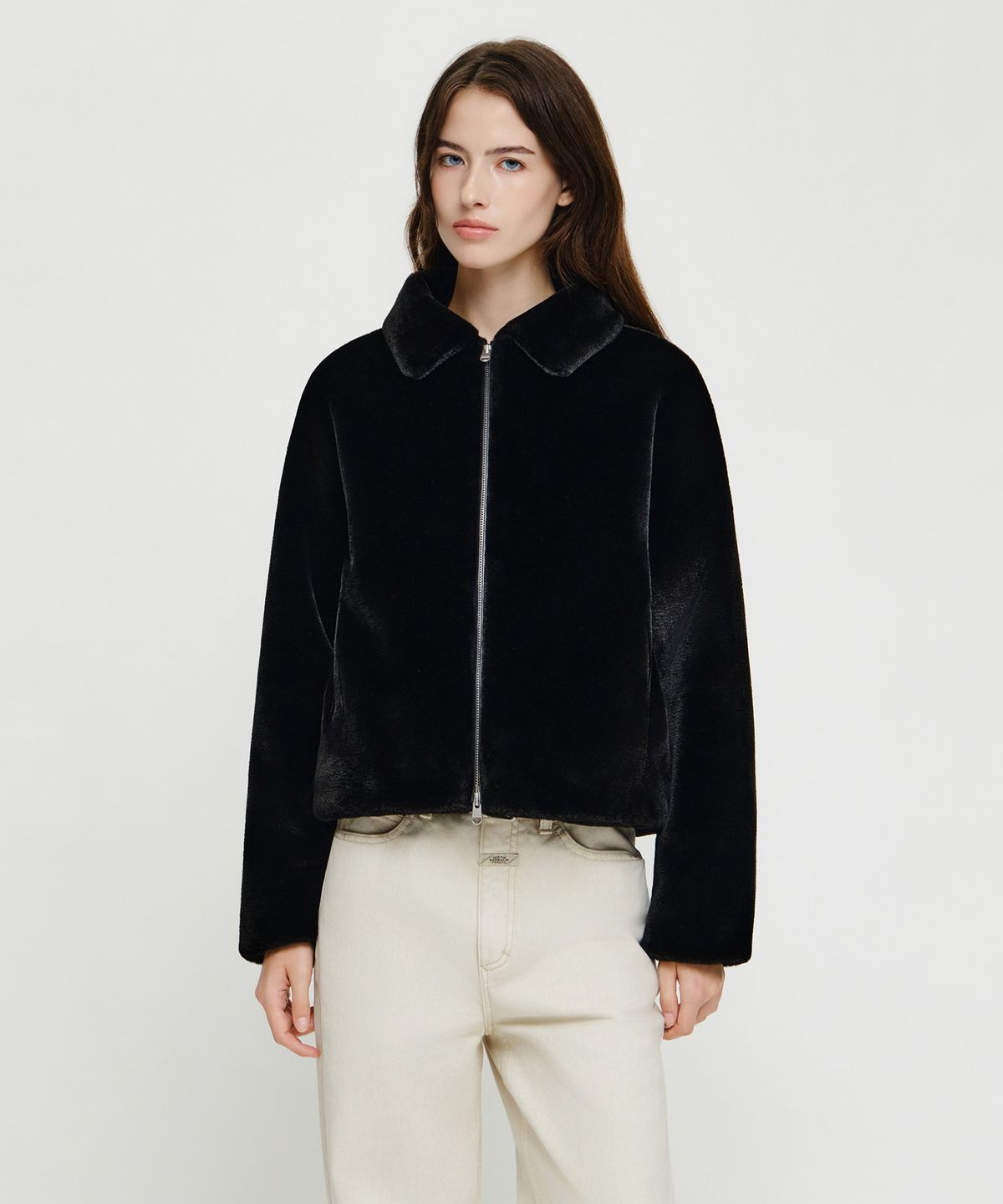 마리떼 프랑소와 저버(MARITHÉ + FRANҪOIS GIRBAUD) W COLLAR FAUX FUR JACKET black