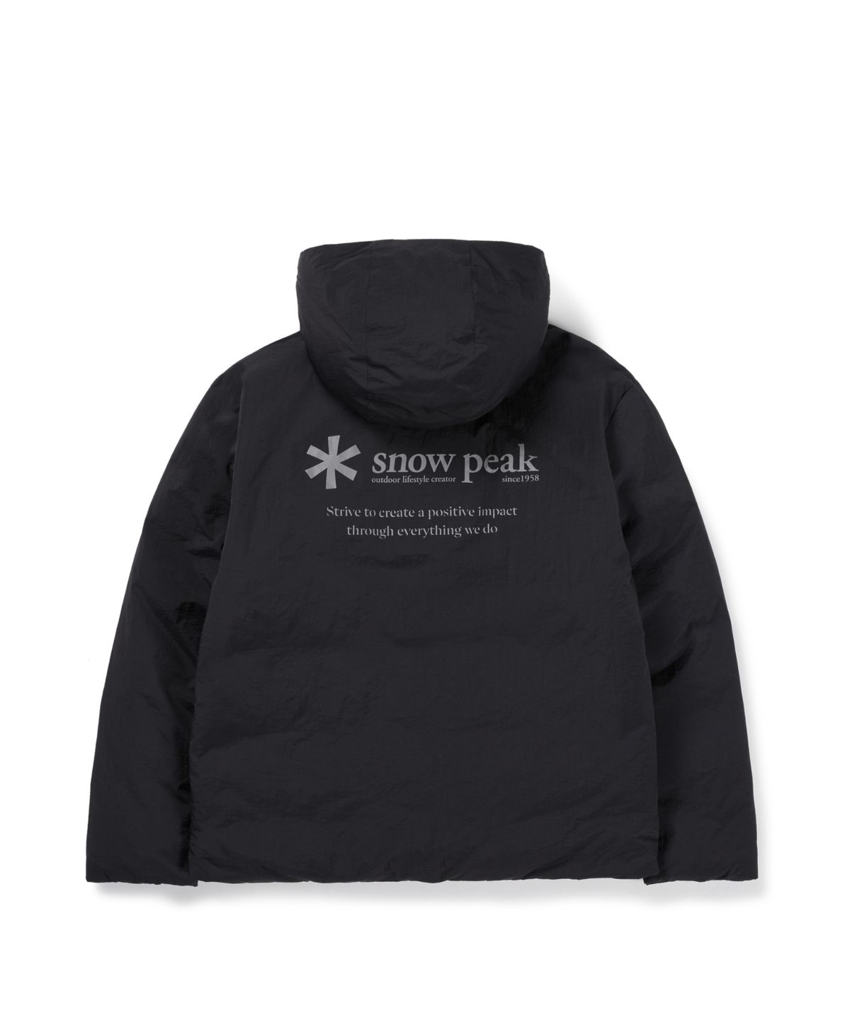 스노우피크 어패럴(SNOWPEAK APPAREL) 랜드 레터링 후드 경량 다운 자켓 (S26WMGDJ52) Dark Charcoal
