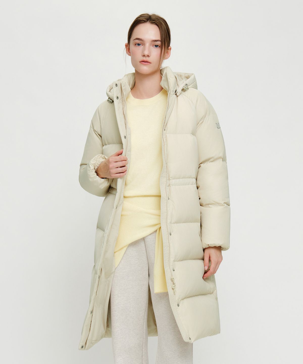 마리떼 프랑소와 저버(MARITHÉ + FRANҪOIS GIRBAUD) W HOODED LONG DOWN JACKET light beige