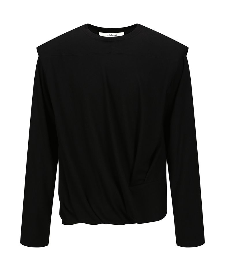 Organism Wool Draped Shoulder Padded Long Sleeve