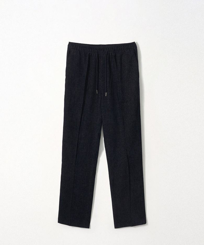 Essential Denim Wide Banding Pants_Navy