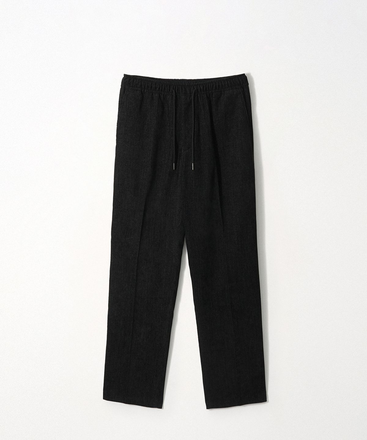 이지오(EZIO) Essential Denim Wide Banding Pants_Black