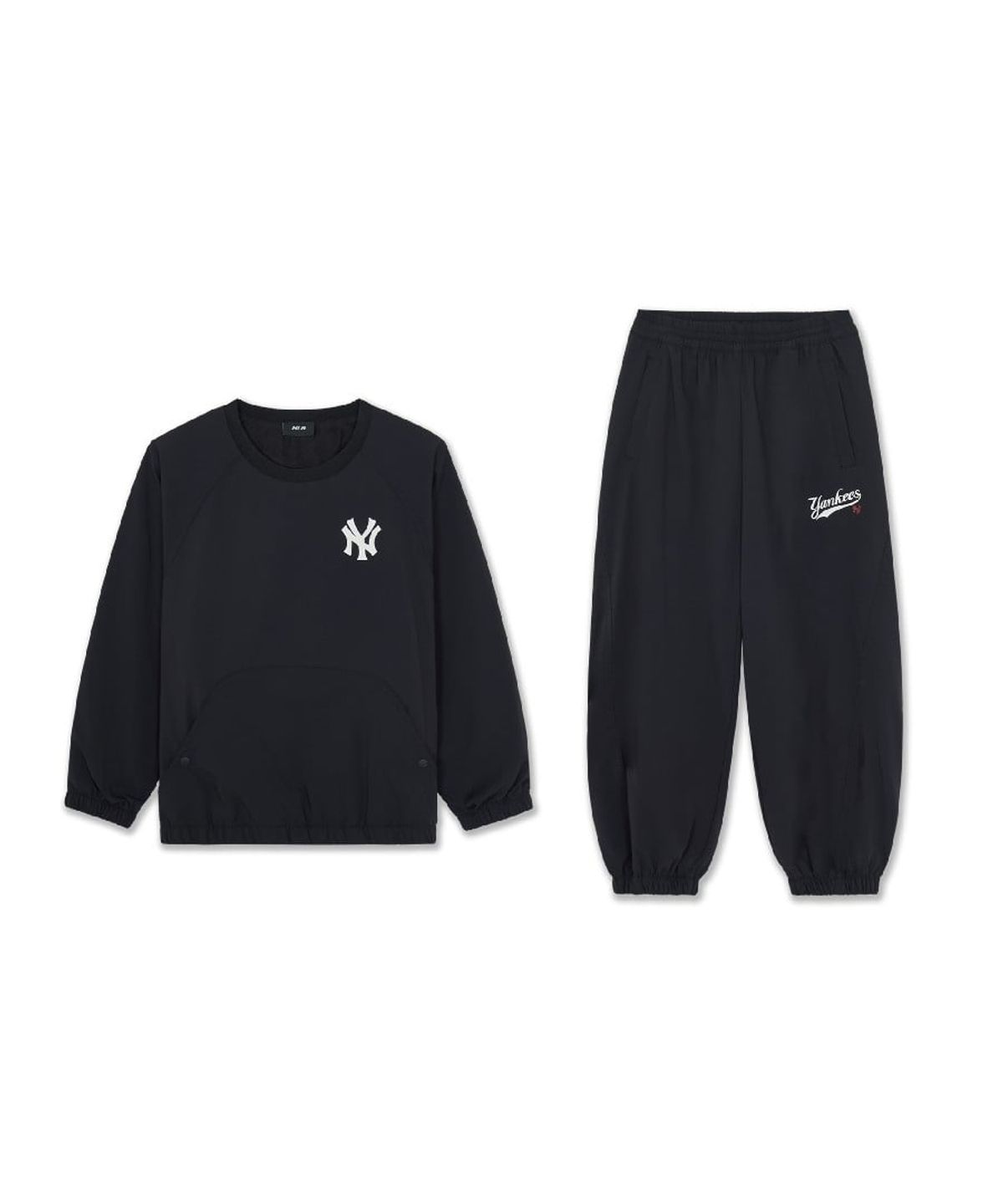 엠엘비 키즈(MLB KIDS) 스포티브 레터링 우븐 맨투맨 세트 NY (Black)