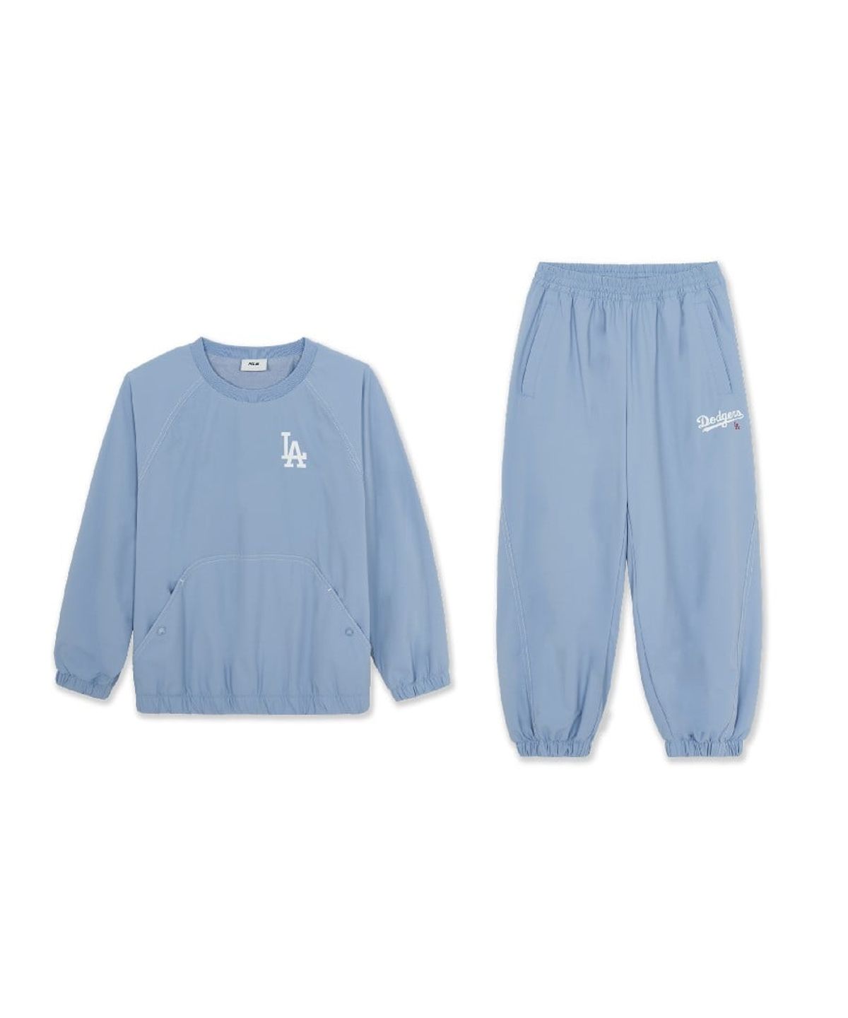 엠엘비 키즈(MLB KIDS) 스포티브 레터링 우븐 맨투맨 세트 LA (L.Blue)