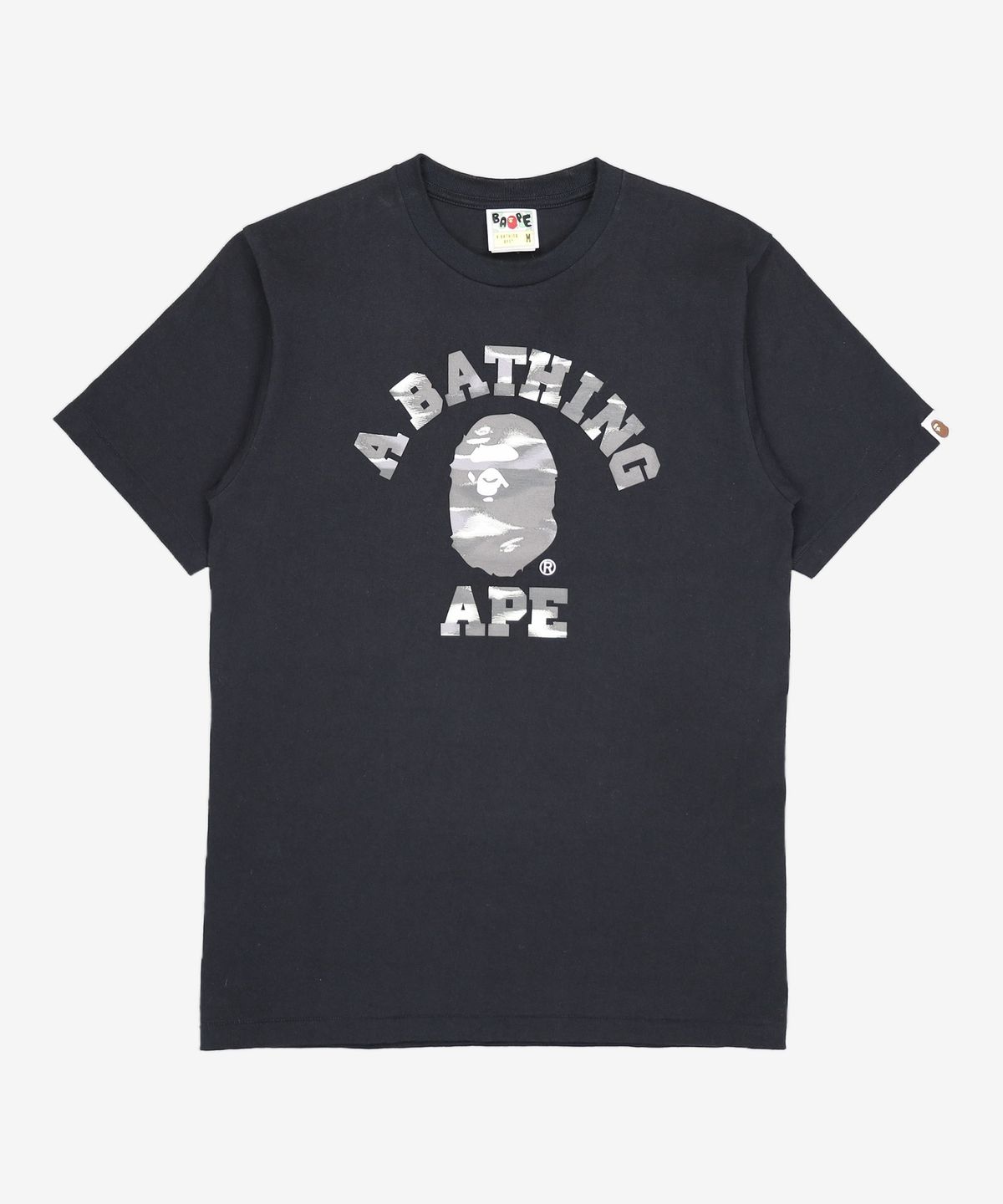 베이프(BAPE) 스크린 카모 콜리지 티셔츠(M) BLACK/BLACK M