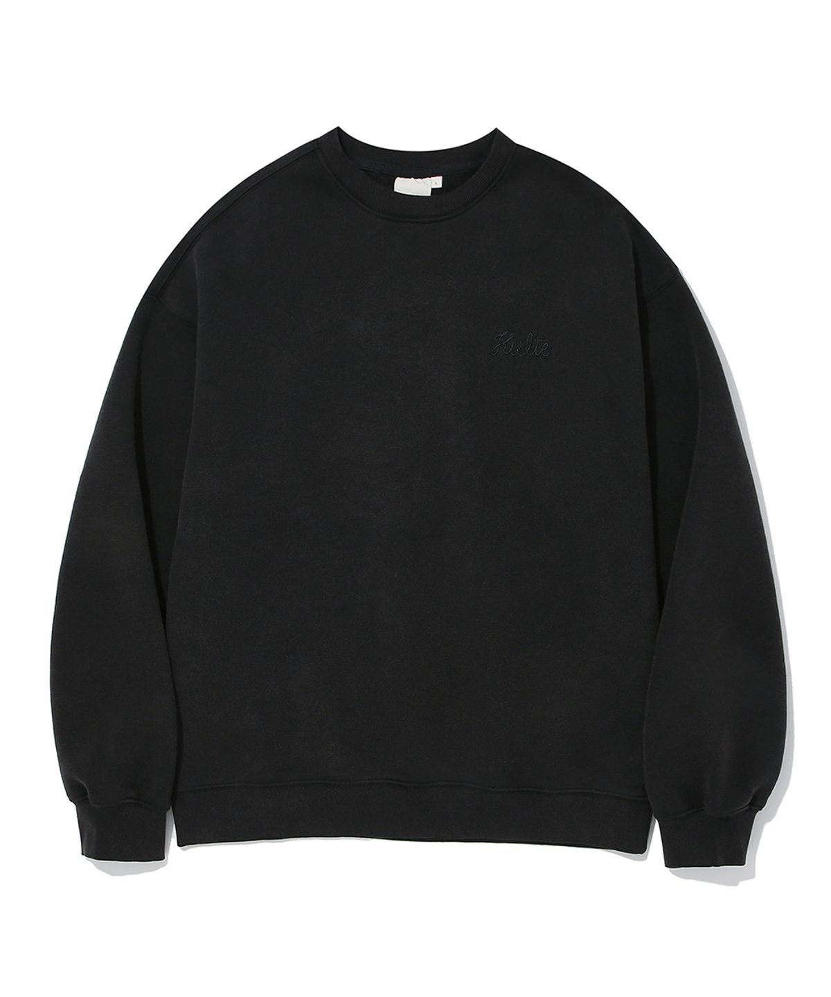 쿨트(KULTE) KULTE LOGO EMB PIGMENT CREWNECK_BLACK