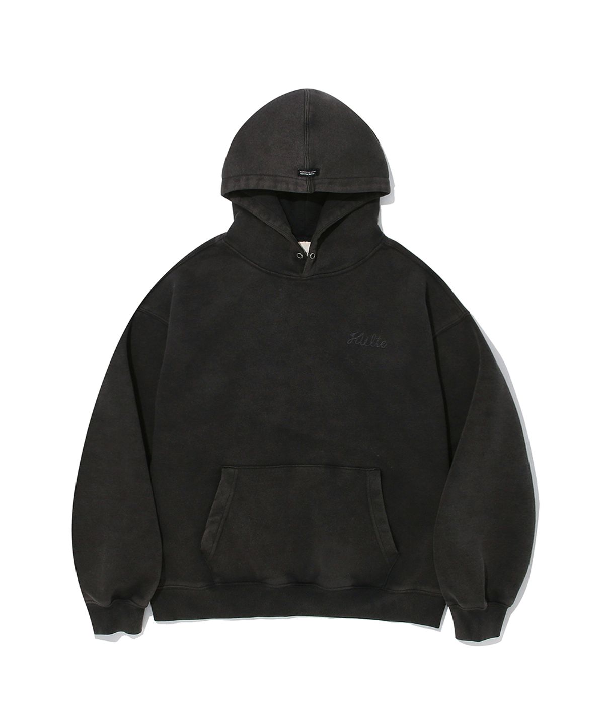쿨트(KULTE) KULTE LOGO EMB PIGMENT HOODIE_BLACK