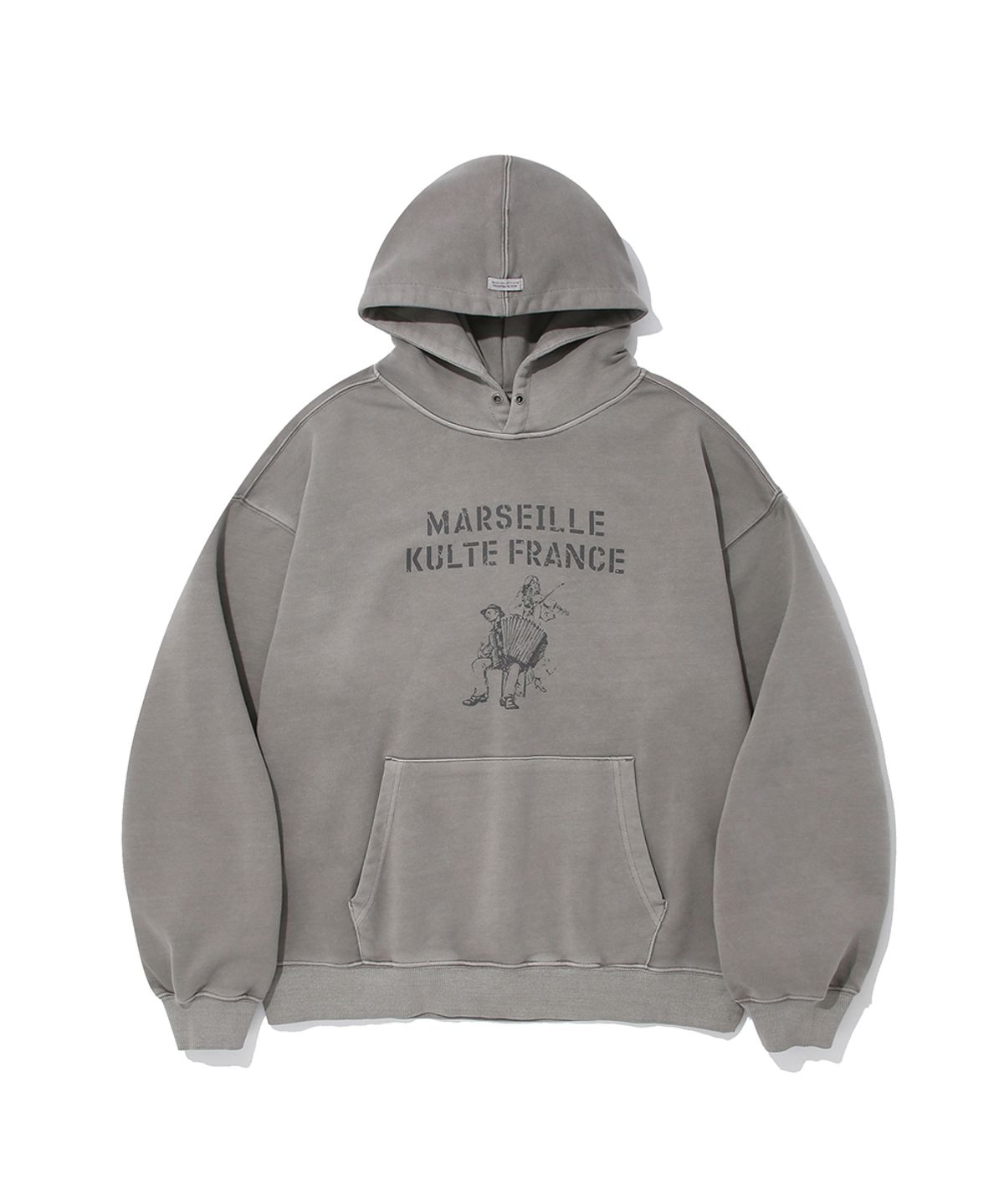 쿨트(KULTE) PIGMENT ART GRAPHIC TERRY HOODIE_GREY