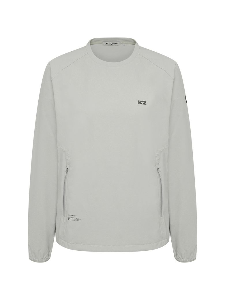 KTR 락(ROCK) 우븐 라운드 티셔츠 W_OATMEAL GREY