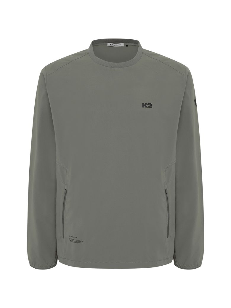 KTR 락(ROCK) 우븐 라운드 티셔츠_DARK KHAKI GREY