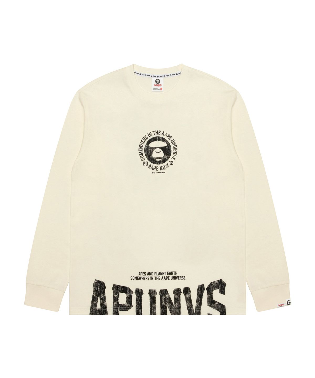 에이프(AAPE) AAPEUNVS 롱슬리브 티셔츠 아이보리 / AAPLTM1971XXRIVX