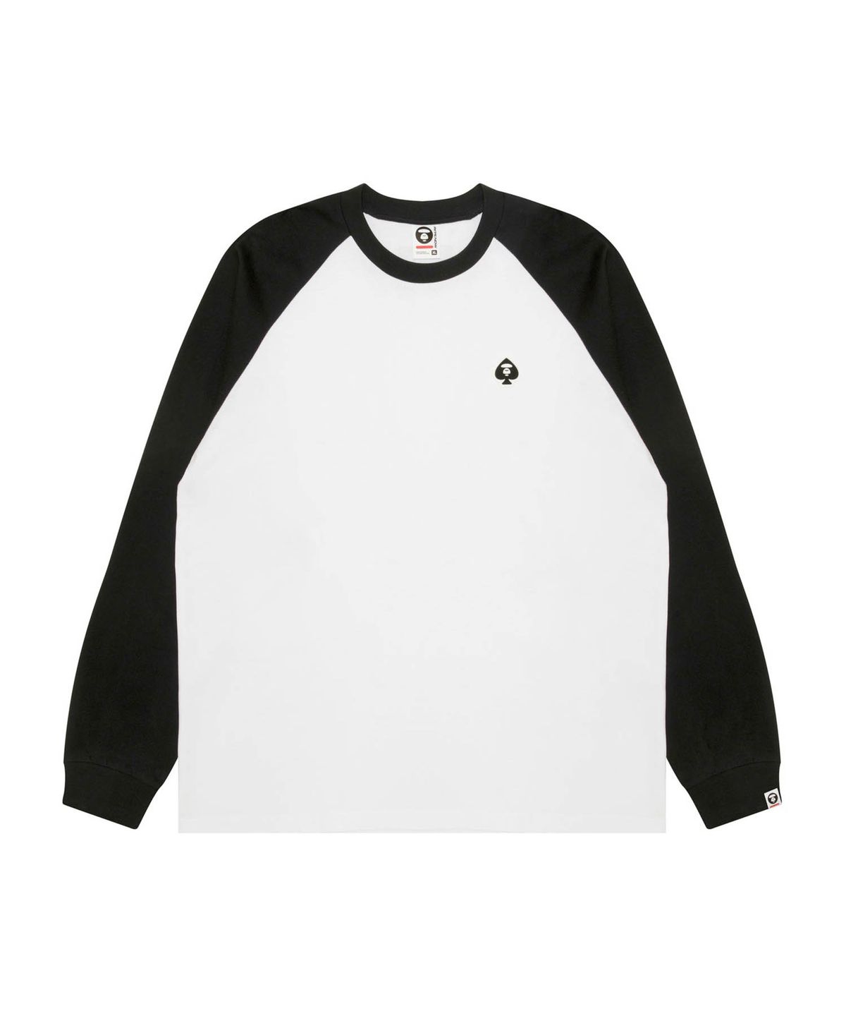 에이프(AAPE) AAPENOW Spades Moonface 로고 롱 티셔츠 블랙 / AAPLTM1948XXRBKX