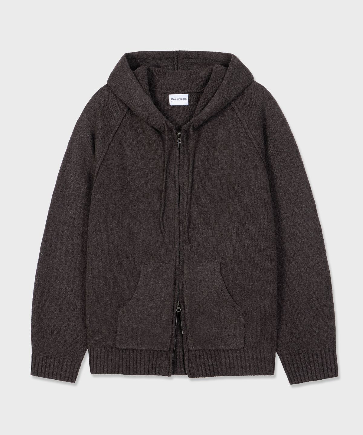 굿라이프웍스(GLW) [unisex] 투웨이 니트 후드 집업 브라운