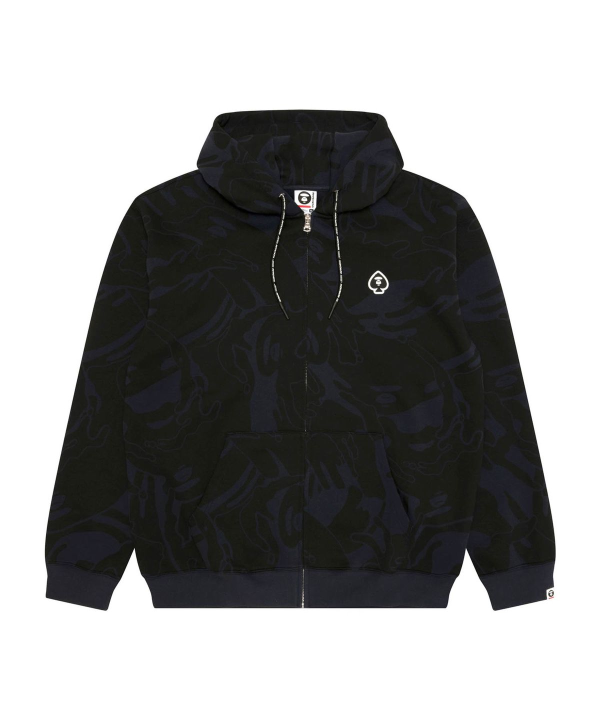 에이프(AAPE) AAPENOW Spades Moonface 카모 후디 네이비 / AAPSWMD380XXRGYC