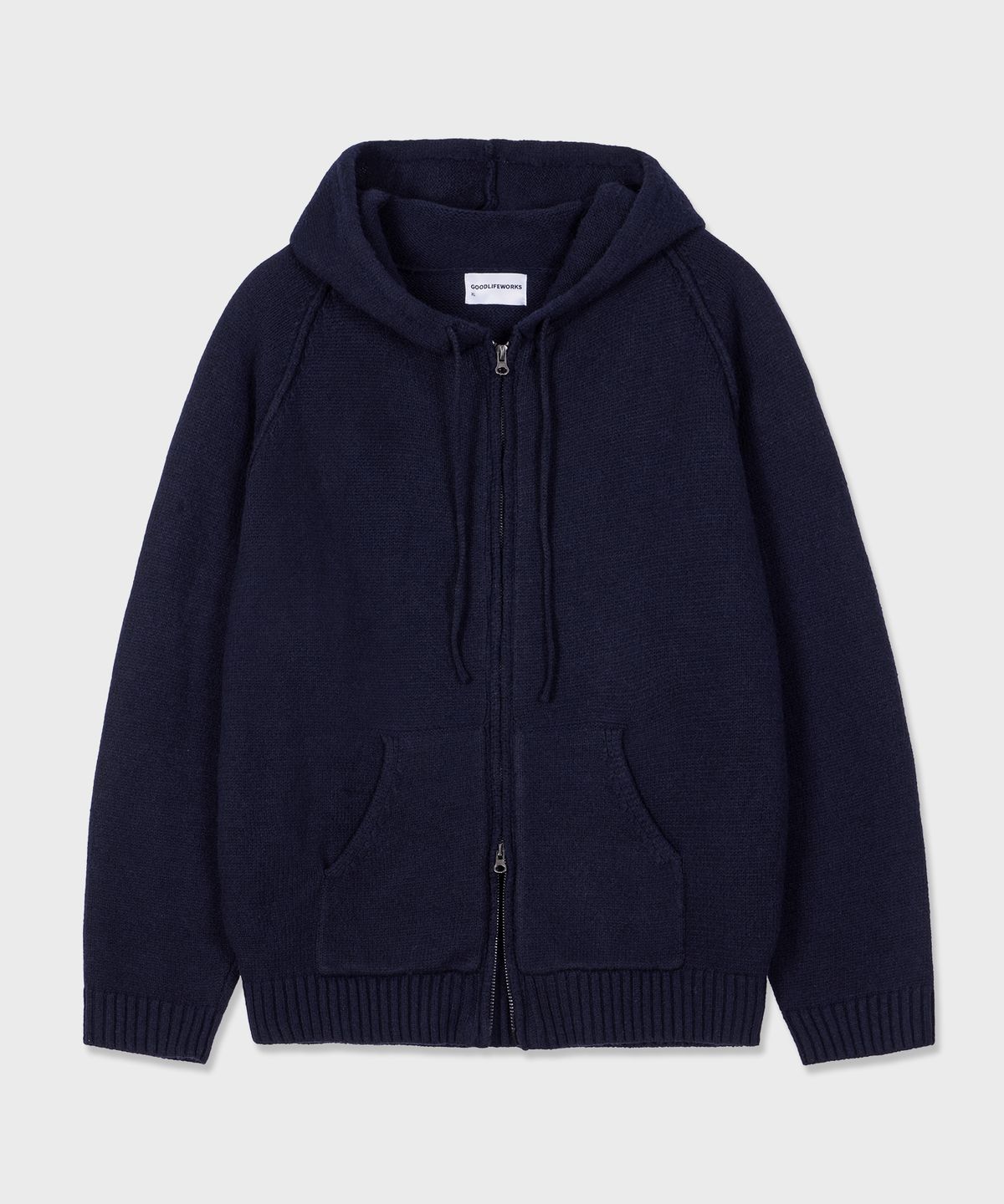 굿라이프웍스(GLW) [unisex] 투웨이 니트 후드 집업 네이비