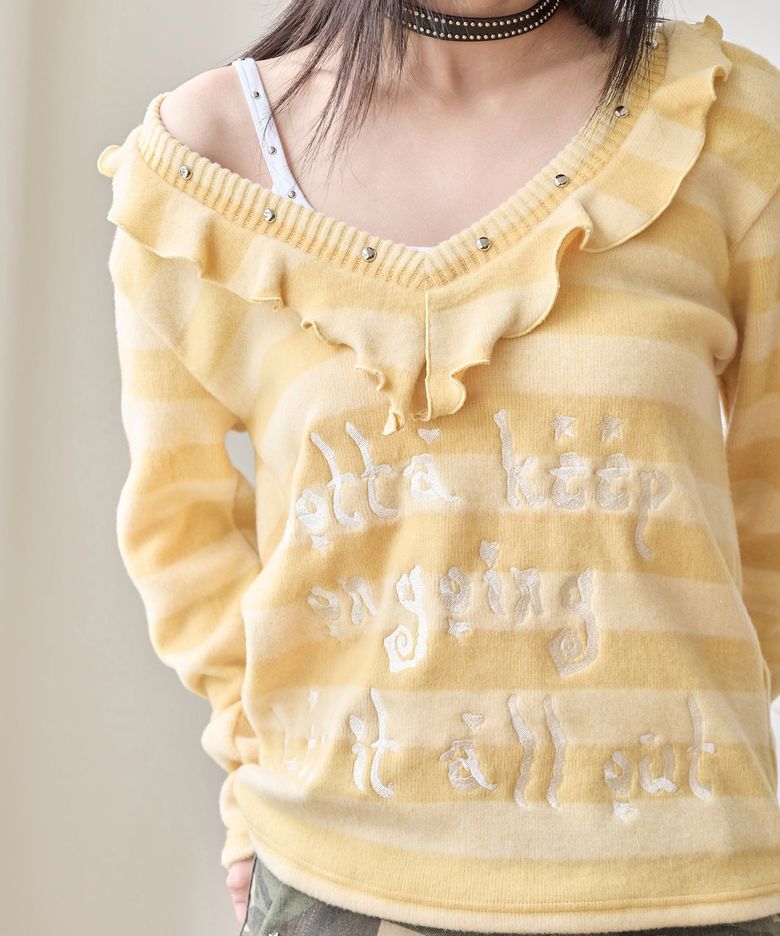 SUEE X MEMI STRIPE FRILL MTM / YELLOW