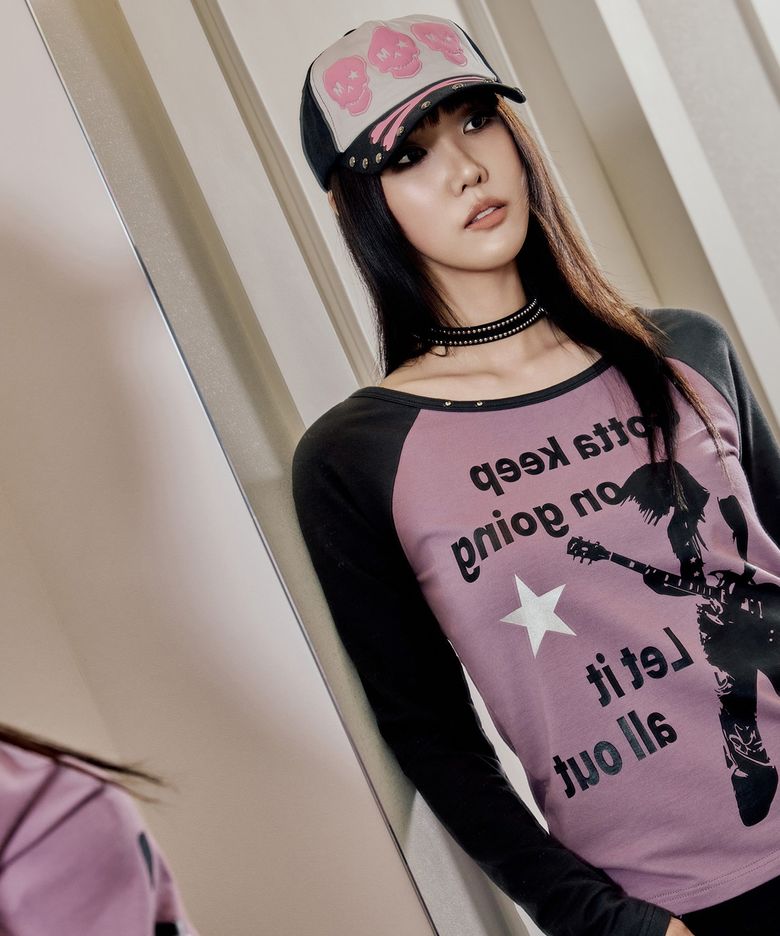 SUEE X MEMI SILHOUETTE RAGLAN TOP / PURPLE