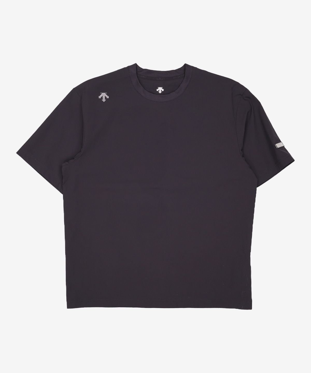 데상트(DESCENTE) 듀얼리스 와펜 우븐 반팔 티셔츠 블랙(SP221DTS44) L
