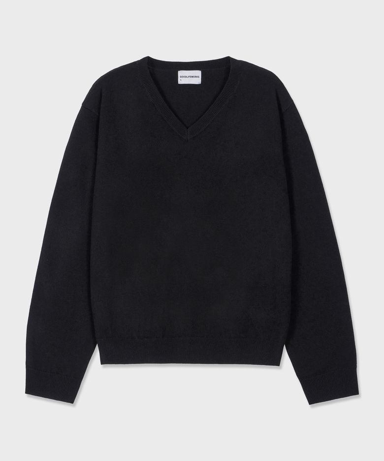 [unisex] 소프트 브이넥 니트 블랙