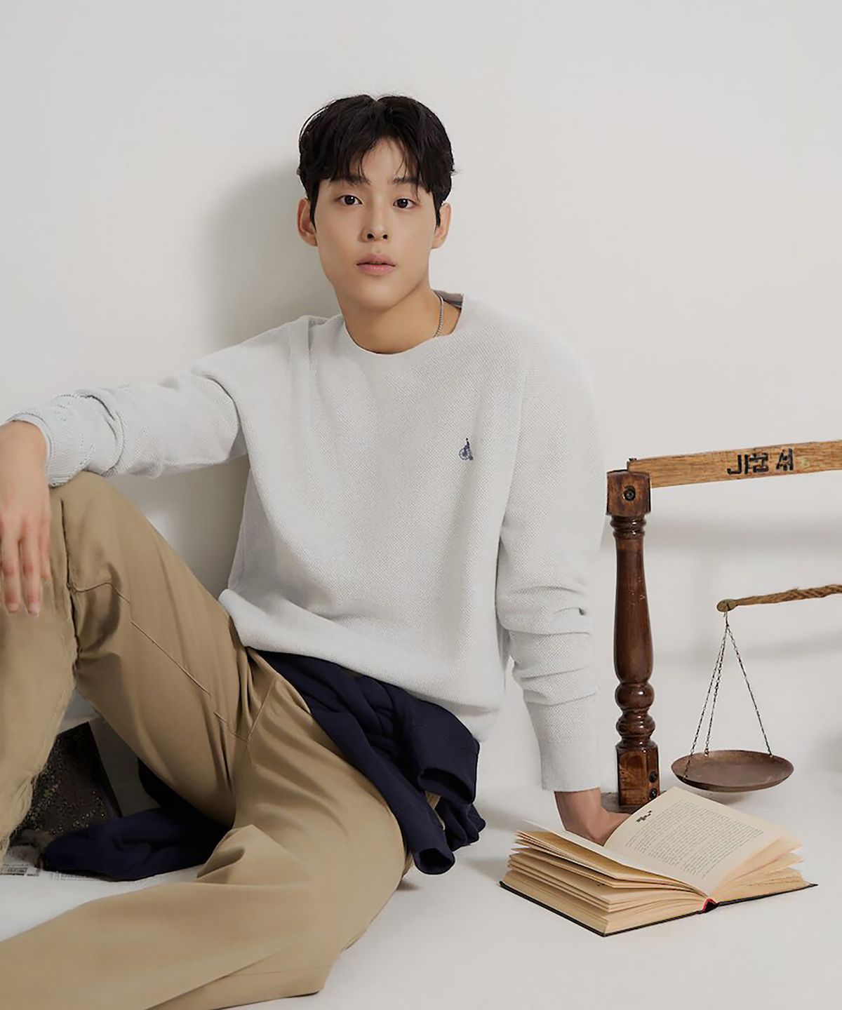 빈폴 멘(BEANPOLE MEN) [Essential] 울 라운드 니트  그레이