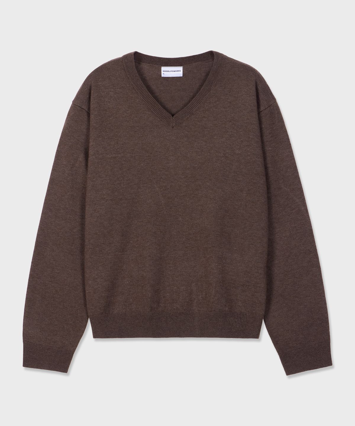 굿라이프웍스(GLW) [unisex] 소프트 브이넥 니트 브라운