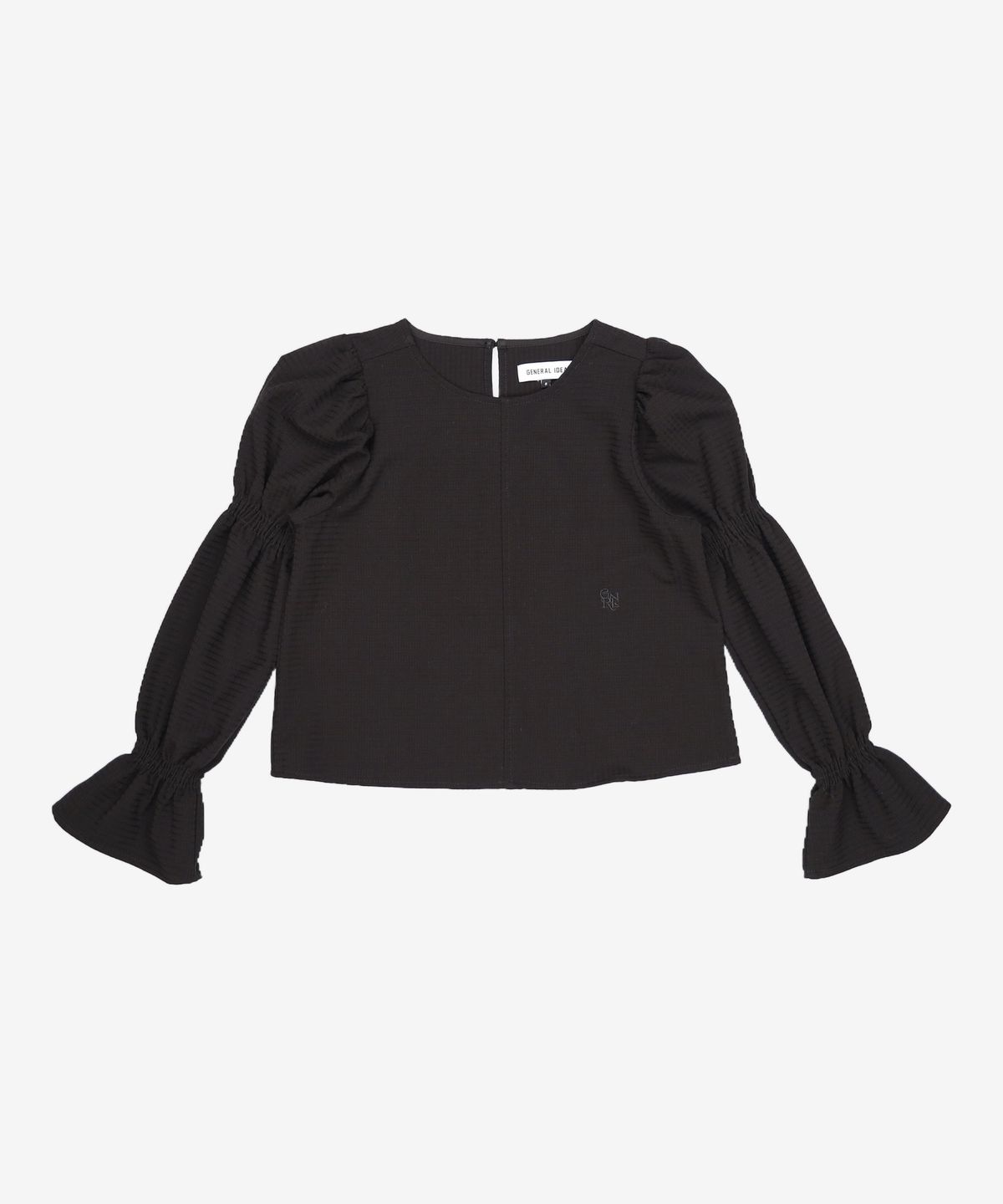 제너럴 아이디어(GENERAL IDEA) 셔링 슬리브 블라우스 [BLACK] / WBC3L03501 S