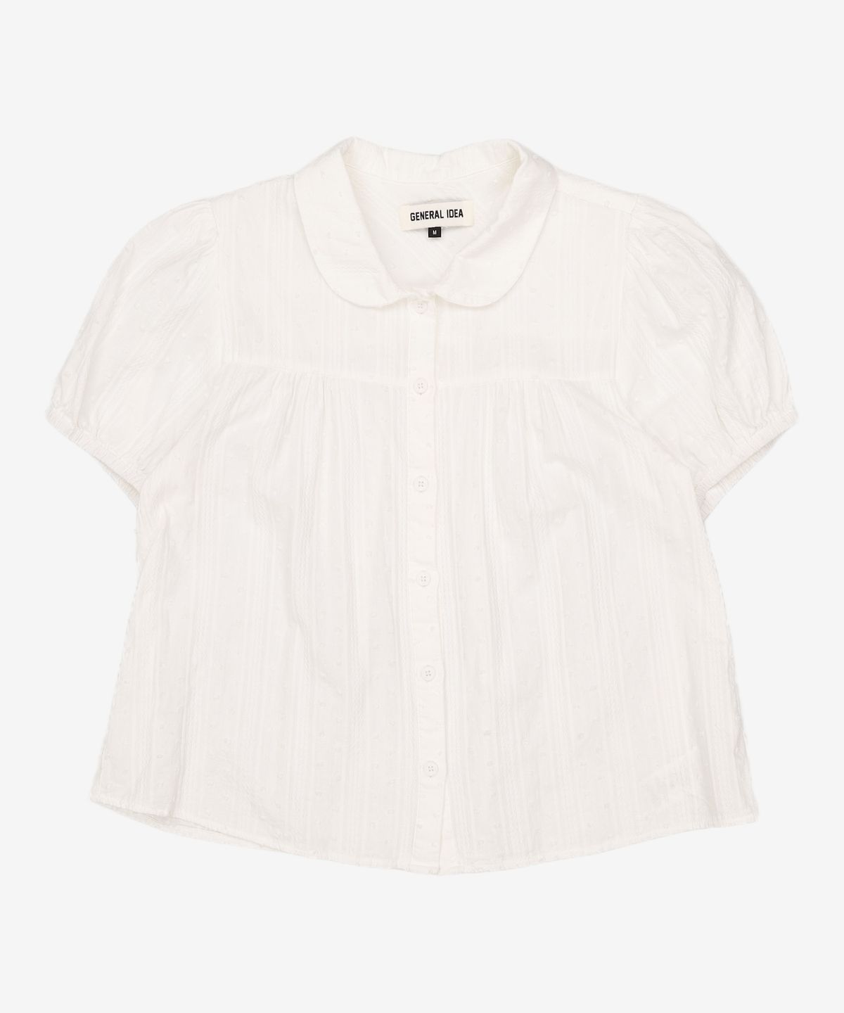 제너럴 아이디어(GENERAL IDEA) 라운드 카라 퍼프 블라우스 [WHITE] / WBE2L03520 M