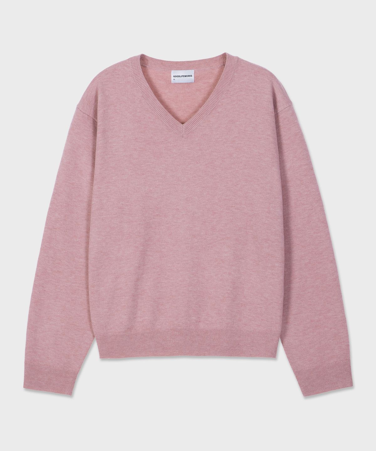 굿라이프웍스(GLW) [unisex] 소프트 브이넥 니트 핑크