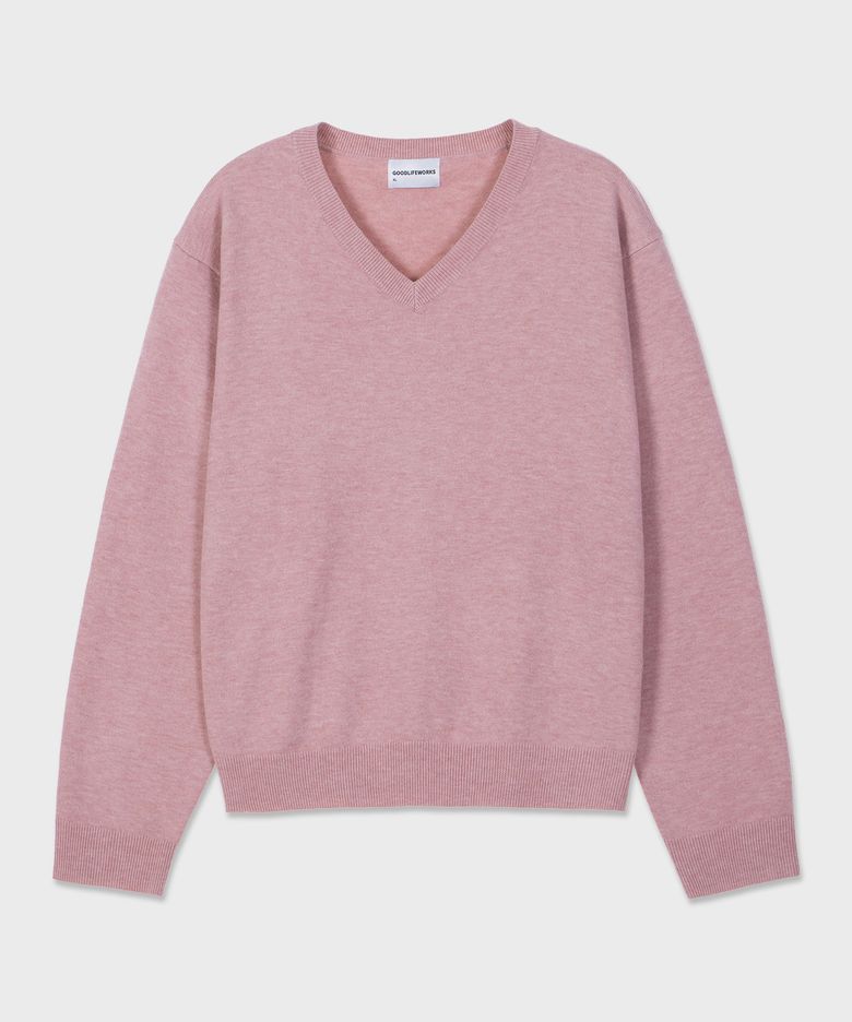 [unisex] 소프트 브이넥 니트 핑크