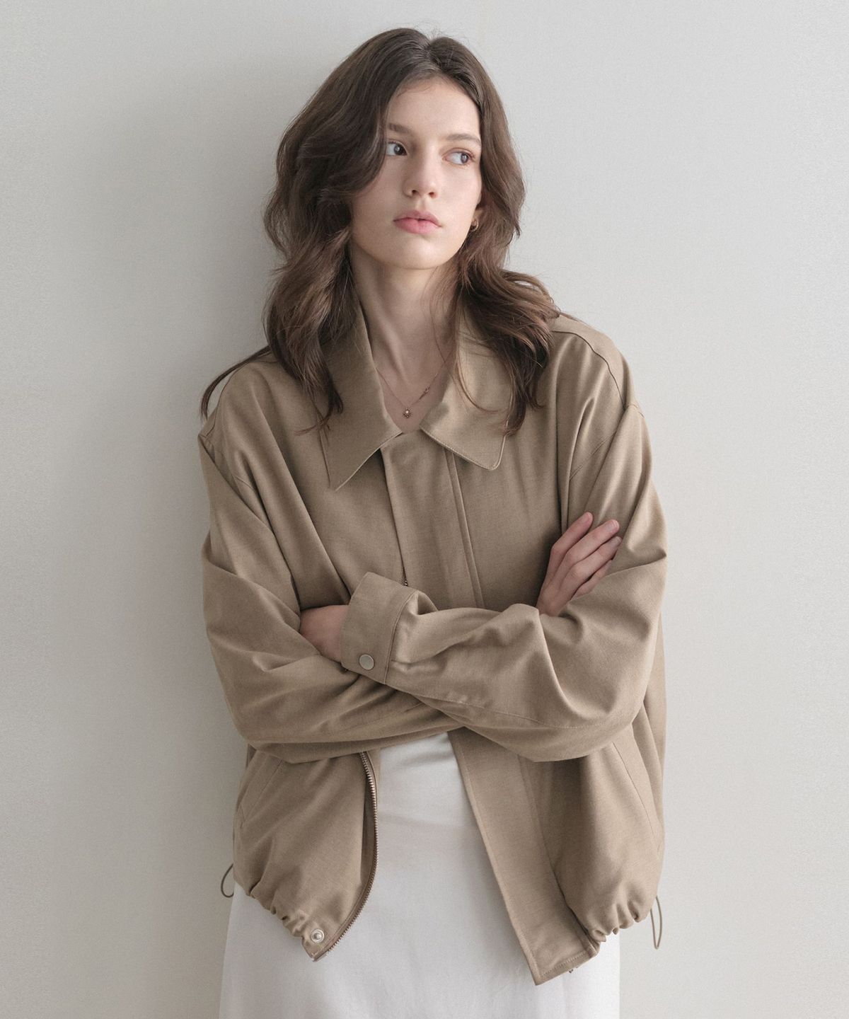 르나브(LENAV) Les Wool blouson (beige)