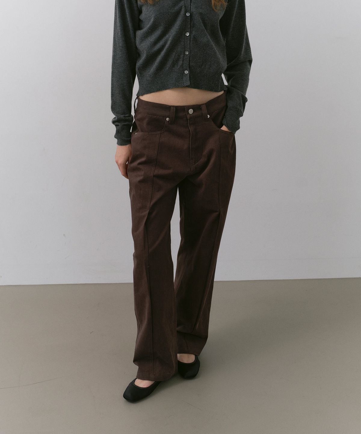 카셀(CACELE) PANEL POCKET COTTON PANTS, BROWN