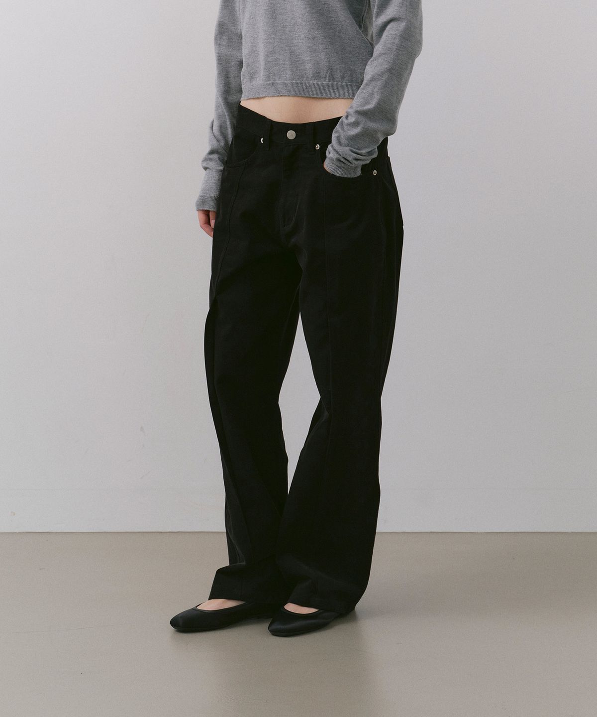 카셀(CACELE) PANEL POCKET COTTON PANTS, BLACK