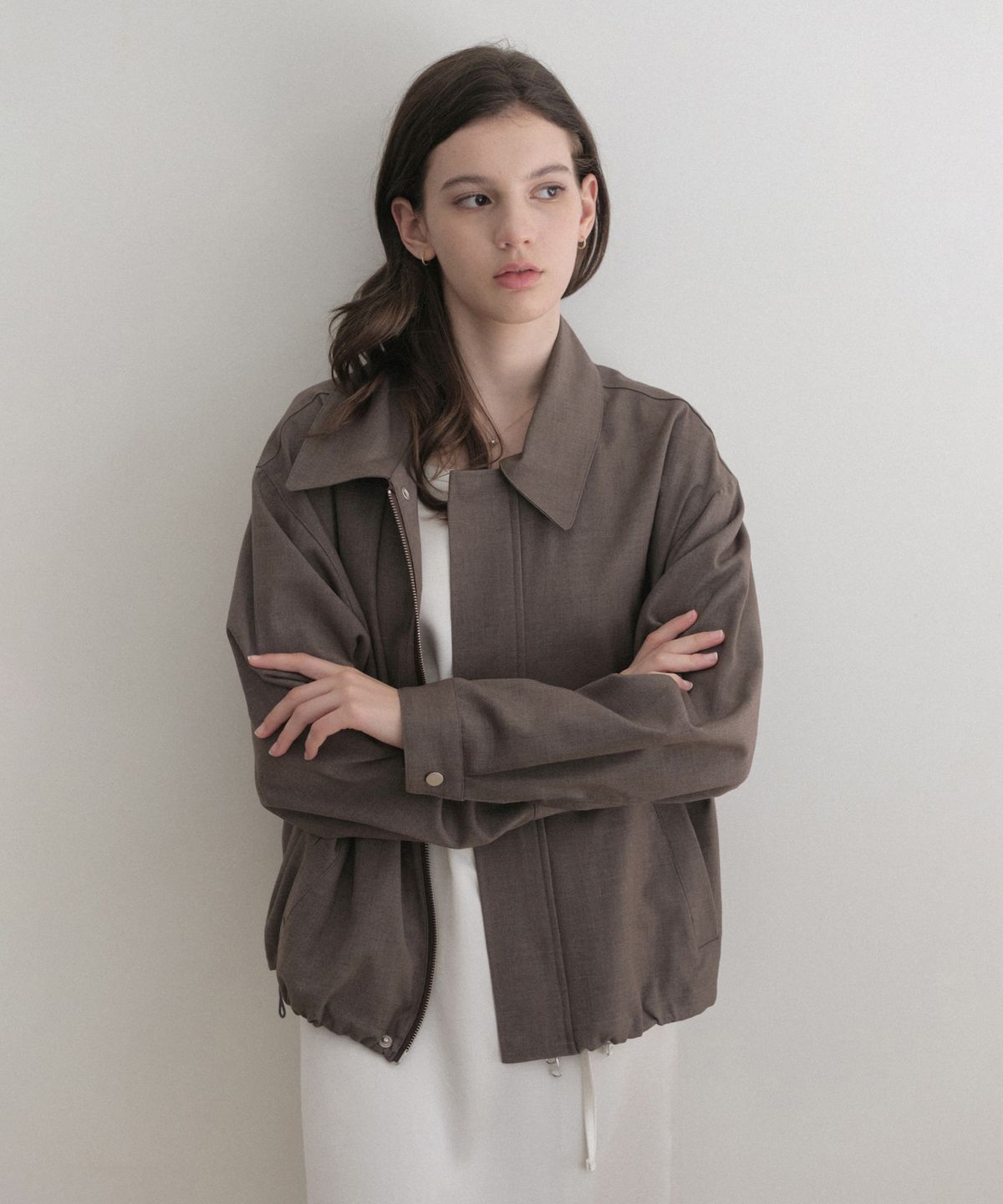 르나브(LENAV) Les Wool blouson (brown)
