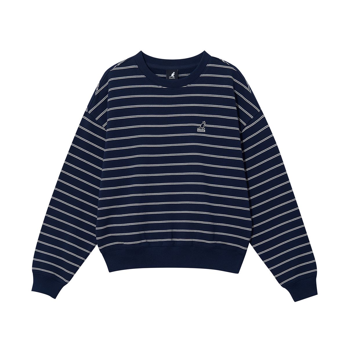 캉골(KANGOL) 우먼스 스트라이프 스웨트셔츠 1814 네이비
