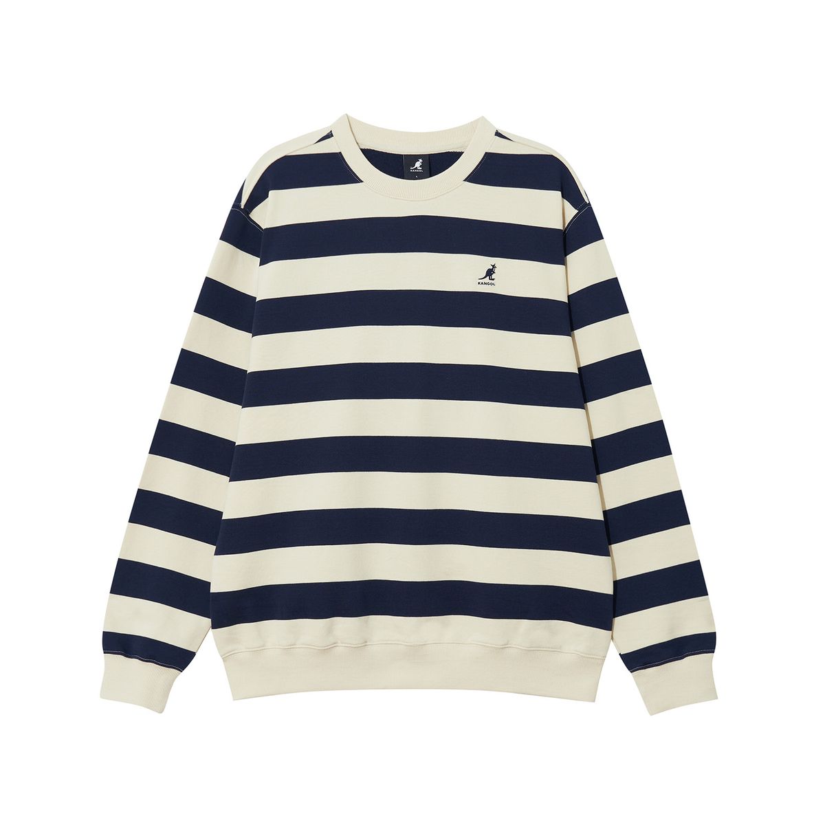 캉골(KANGOL) 볼드 스트라이프 스웨트셔츠 1812 아이보리