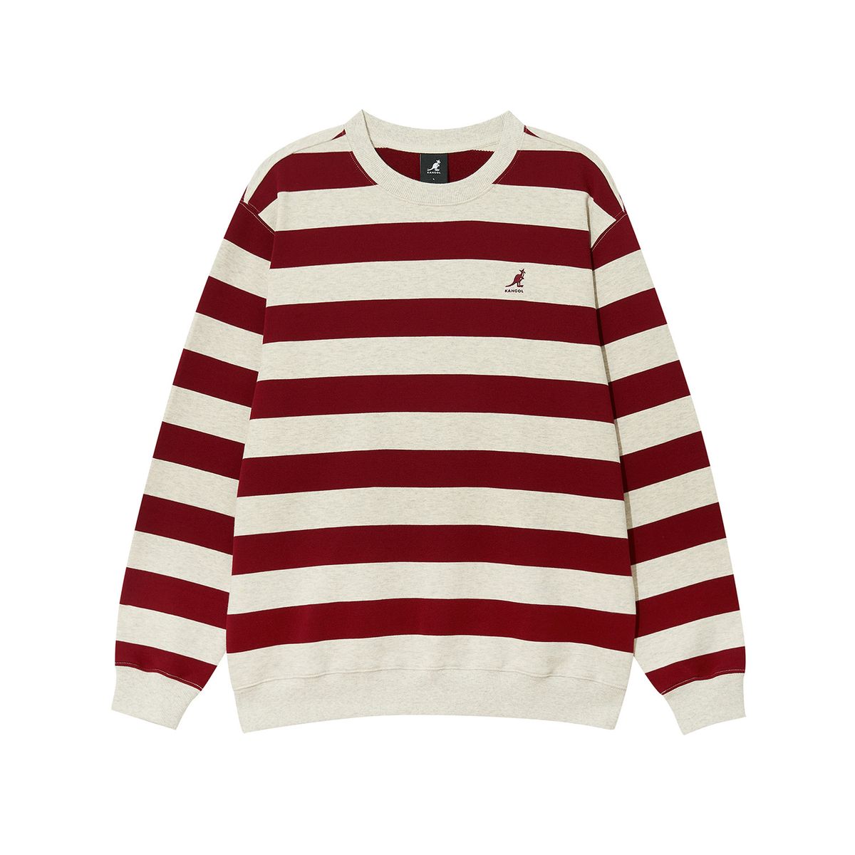 캉골(KANGOL) 볼드 스트라이프 스웨트셔츠 1812 오트밀