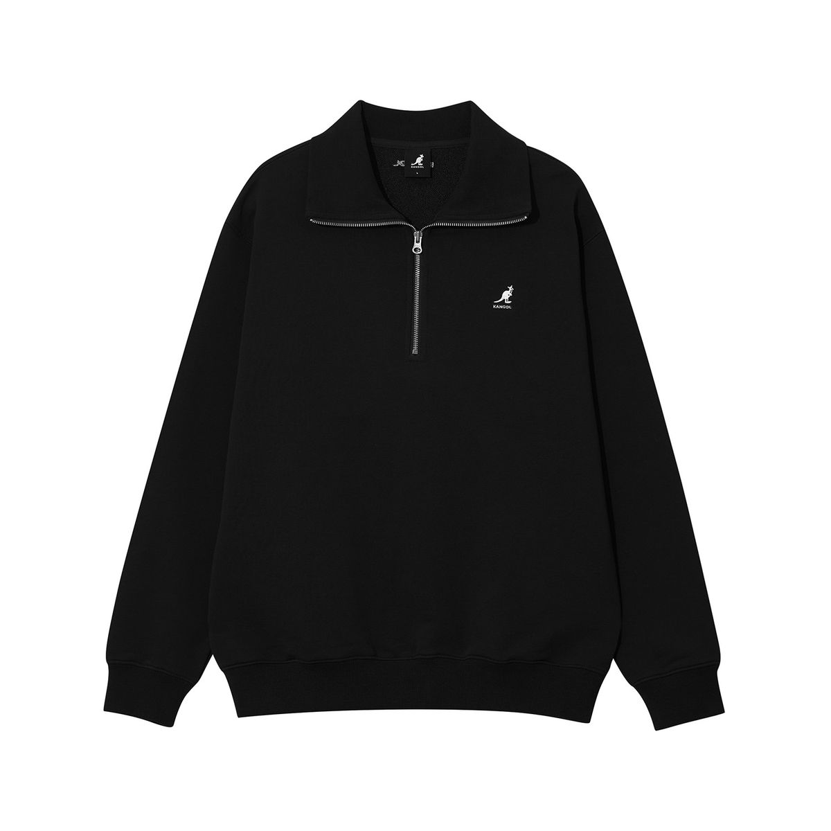 캉골(KANGOL) 하프 집업 칼라 스웨트셔츠 1811 블랙