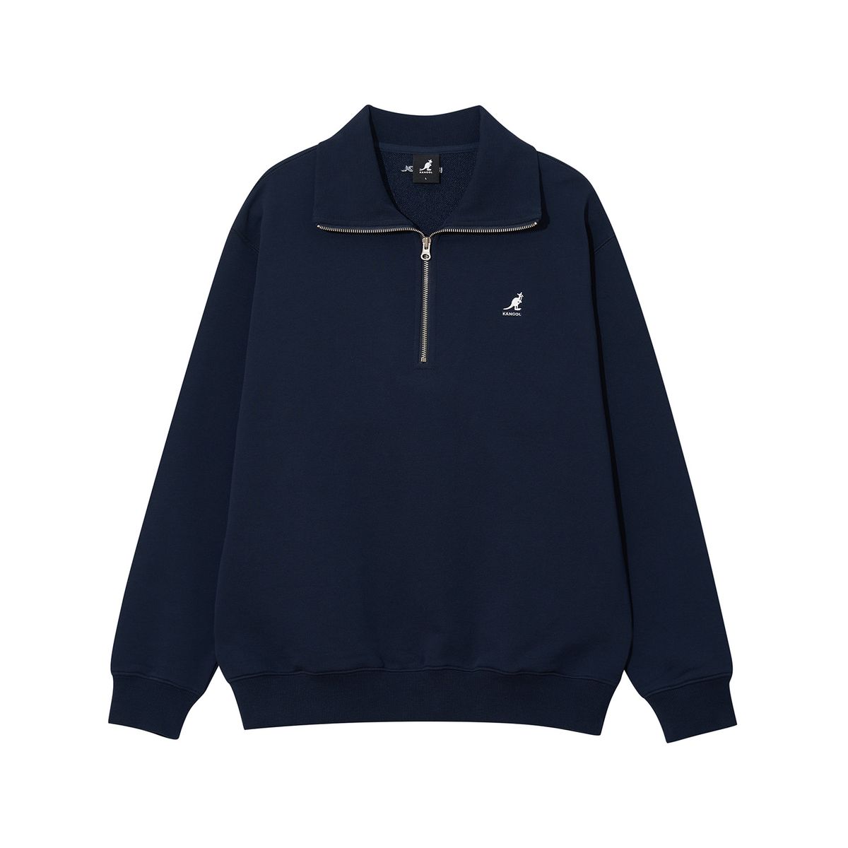 캉골(KANGOL) 하프 집업 칼라 스웨트셔츠 1811 네이비