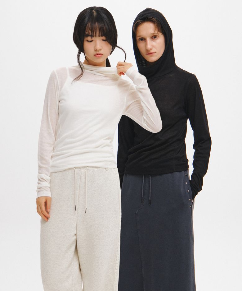 WOMAN 시스루 후디 티셔츠 [3COL] / GF3LTS508