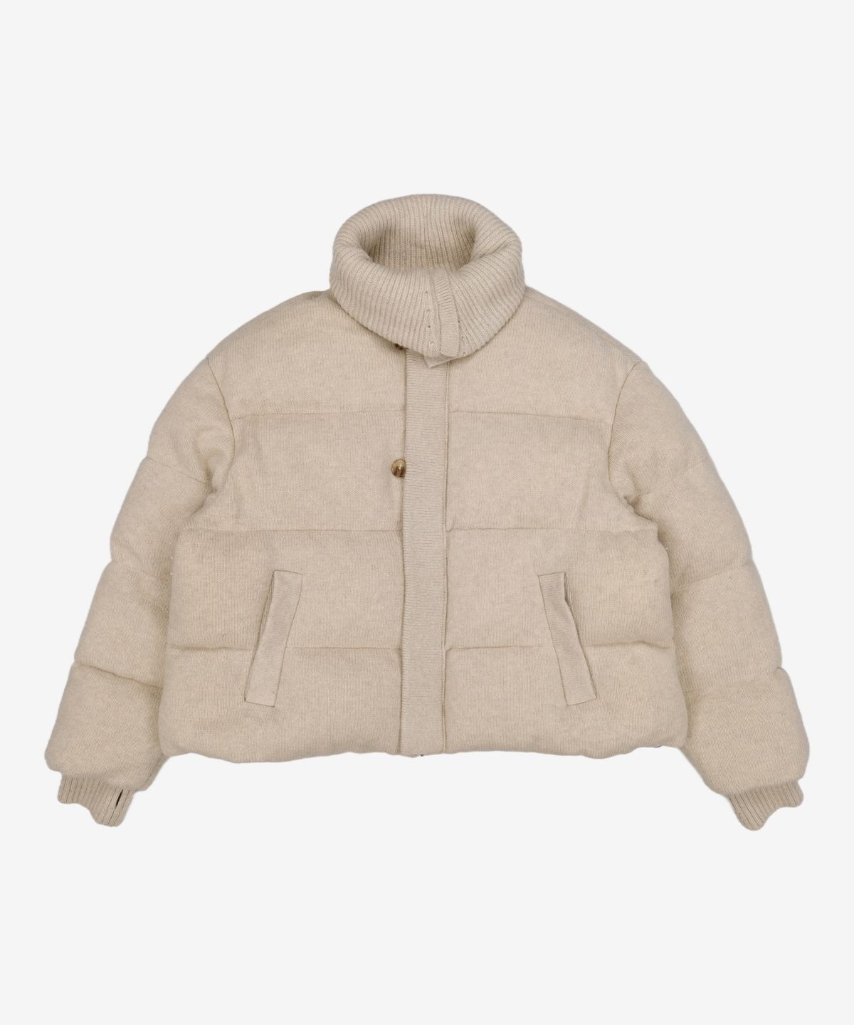 우마뭉(UMARMUNG) Pure shetland wool wing collared puffer_Lamb L