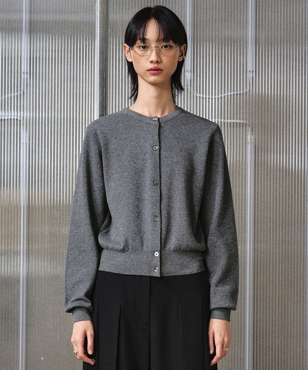 엘무드 우먼(LMOOD WOMEN) ICONIC LD Wool Cotton Round Melange Grey