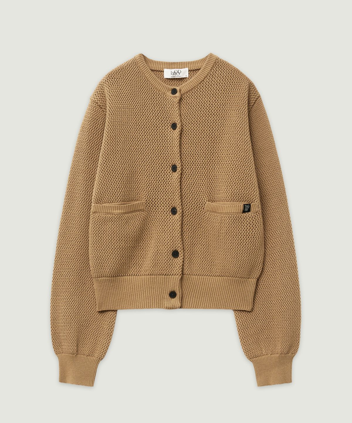 엘무드 우먼(LMOOD WOMEN) BRETON Cotton Round Cardigan Camel