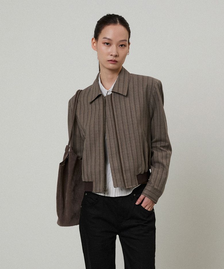 BAILEY Tweed Stripe Jacket Brown