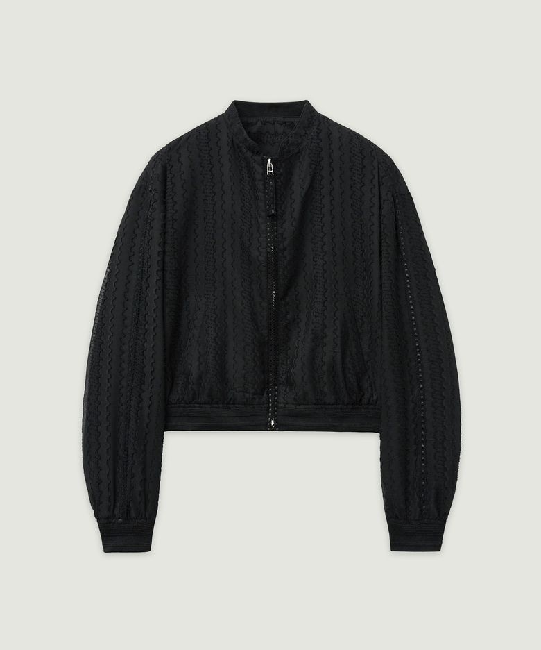 SHEER Chiffon Blouson Jumper Black