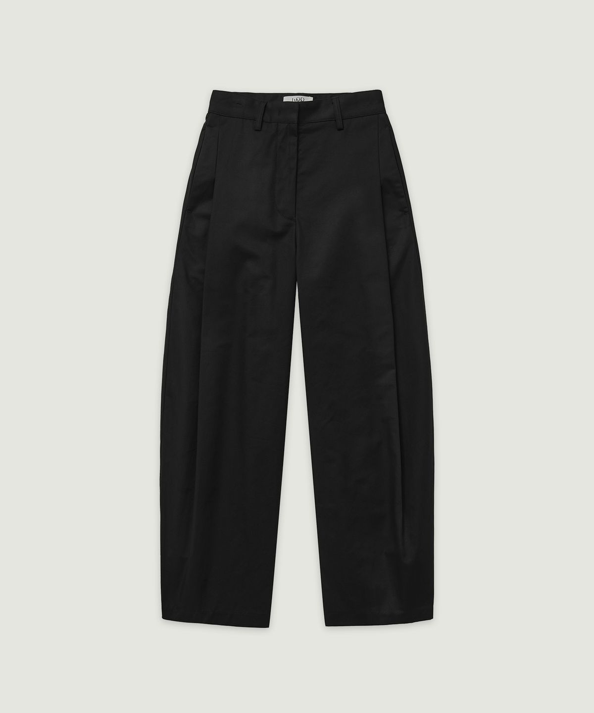 엘무드 우먼(LMOOD WOMEN) POT Curved Cotton Wide Pants Black